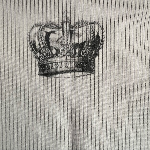 Gothic Grunge Rock Vest Unisex Small Motto DBA Pinstriped White And Black - Picture 4 of 5